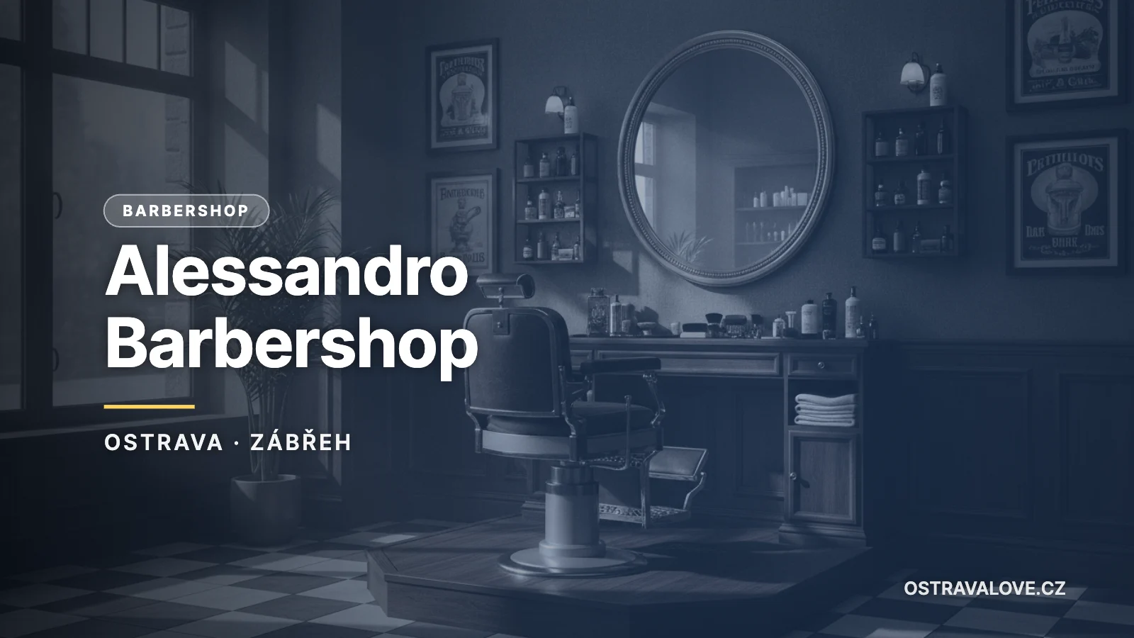Alessandro Barbershop - ilustrační náhledová karta magazínu Ostravalove.cz