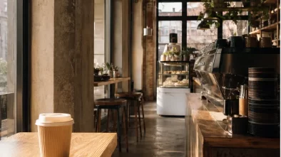 Interiér kompaktního espresso baru – ilustrační fotografie KIKAFE Ostrava