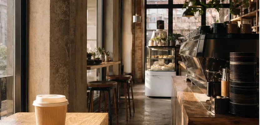Interiér kompaktního espresso baru – ilustrační fotografie KIKAFE Ostrava