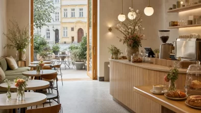 Ilustrační interiér MILU-ju-CAFÉ Ostrava