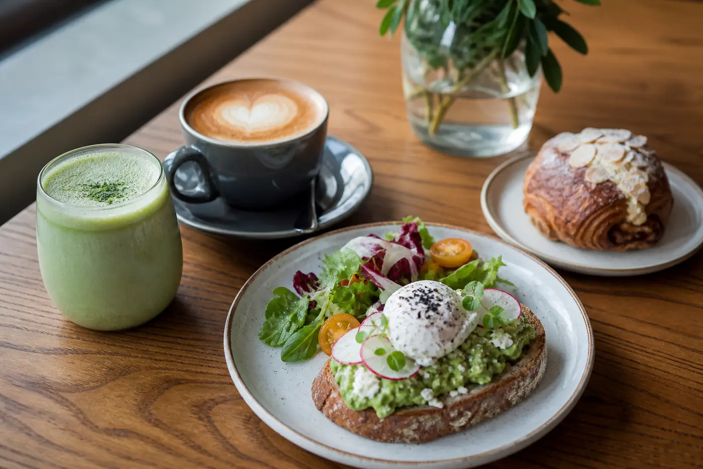 Ilustrační snídaně a matcha v MILU-ju-CAFÉ Ostrava