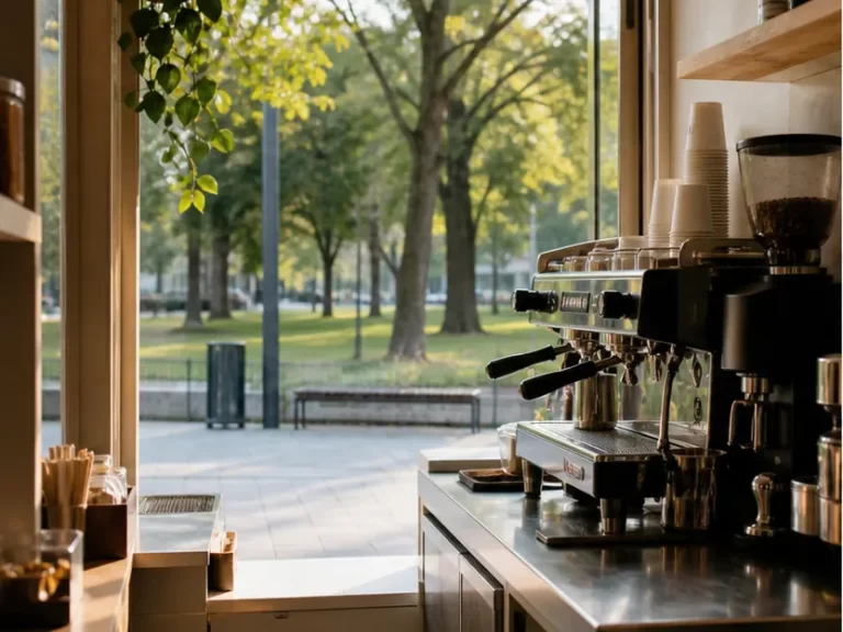 Malý ranní espresso bar u parku – ilustrační fotografie OtočKafe Ostrava