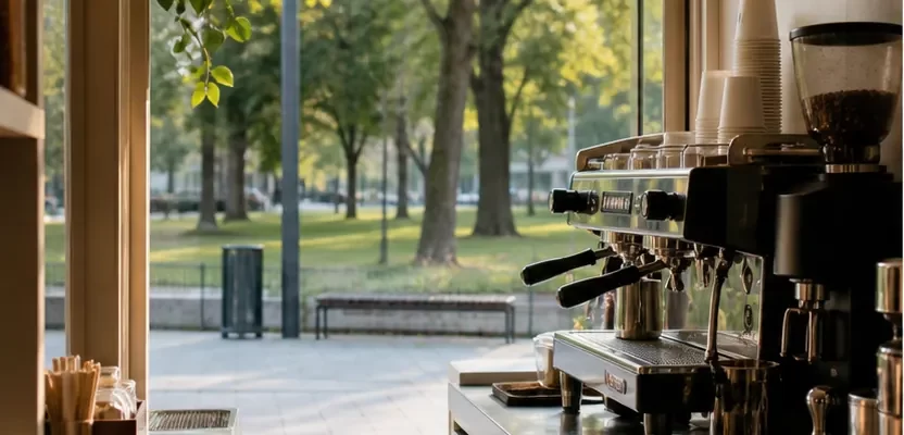 Malý ranní espresso bar u parku – ilustrační fotografie OtočKafe Ostrava