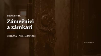 Svazek klíčů v zámku bytových dveří, náhledová grafika přehledu zámečníků v Ostravě