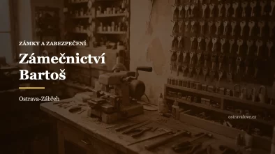 Klíčová dílna s frézkou na klíče, náhledová grafika profilu Zámečnictví Bartoš v Ostravě