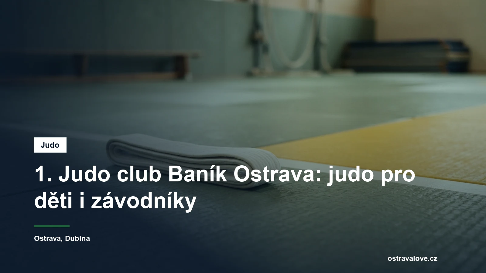Judistické tatami s bílým pásem položeným u okraje