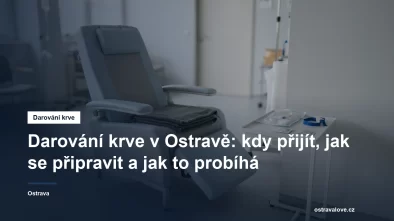 Odběrové křeslo a připravený materiál v transfuzním centru