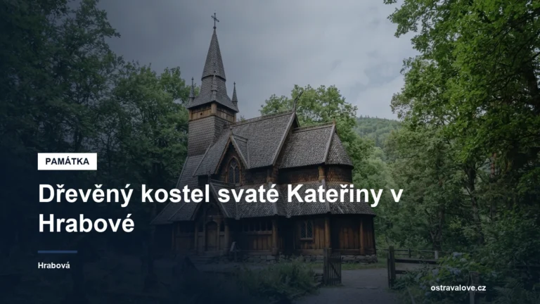 Roubený dřevěný kostel svaté Kateřiny se šindelovou střechou