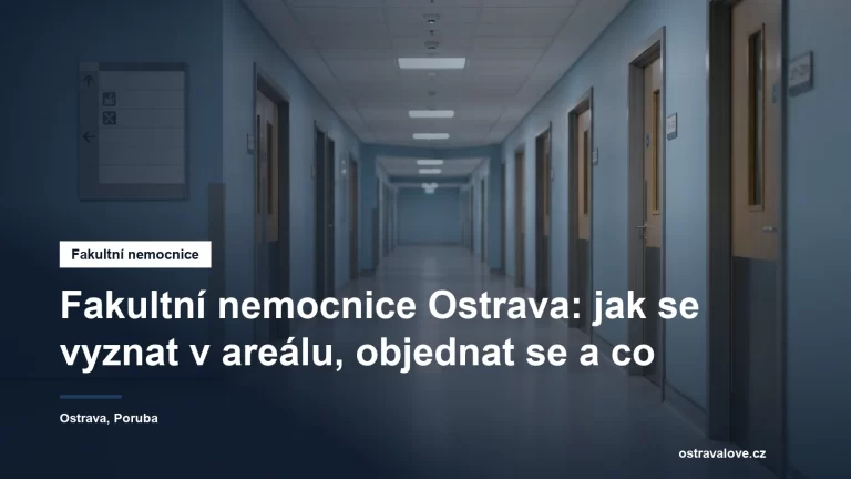 Chodba nemocničního pavilonu se směrovým značením
