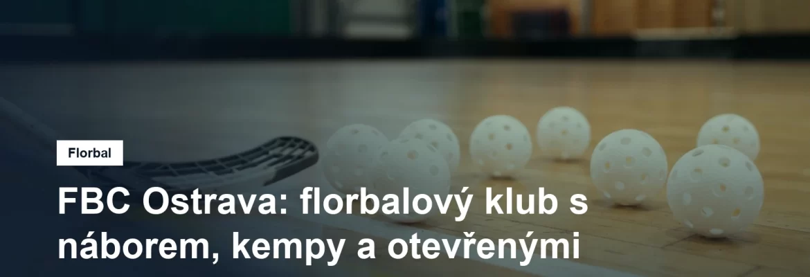 Florbalové míčky a hokejka na palubovce haly