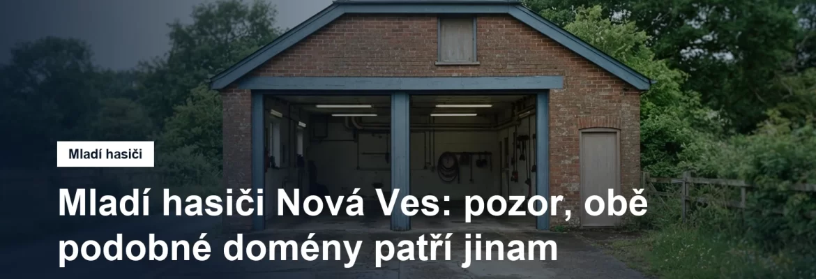 Hasičská zbrojnice s otevřenými vraty