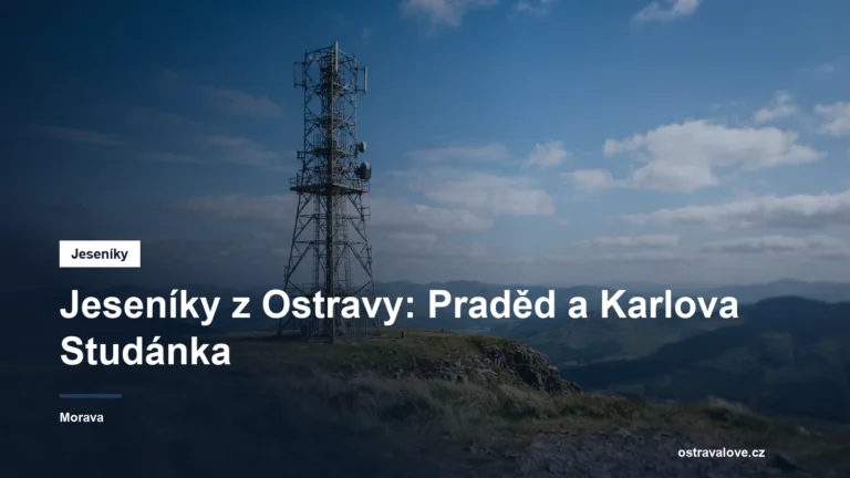 Vysoký horský vysílač na holém hřebeni