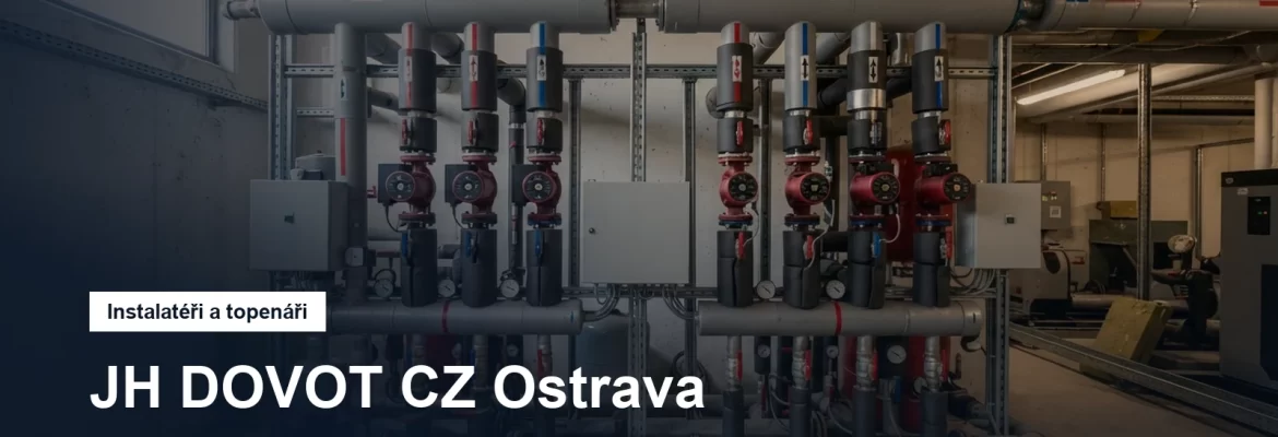 Rozvody topení v technické místnosti objektu