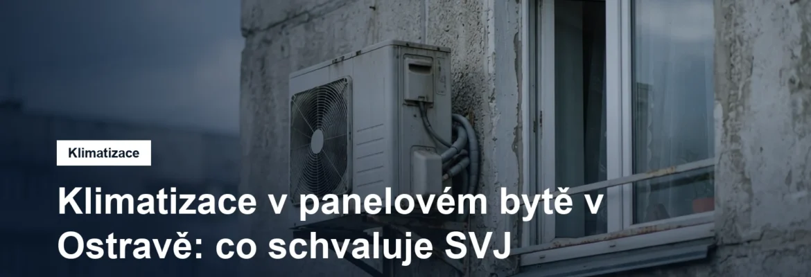 Venkovní jednotka klimatizace na fasádě paneláku