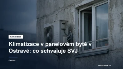 Venkovní jednotka klimatizace na fasádě paneláku