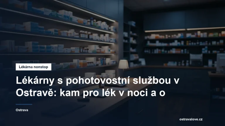 Výdejní pult lékárny s regály léků