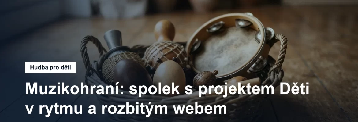 Dětské perkuse a rytmické nástroje v košíku