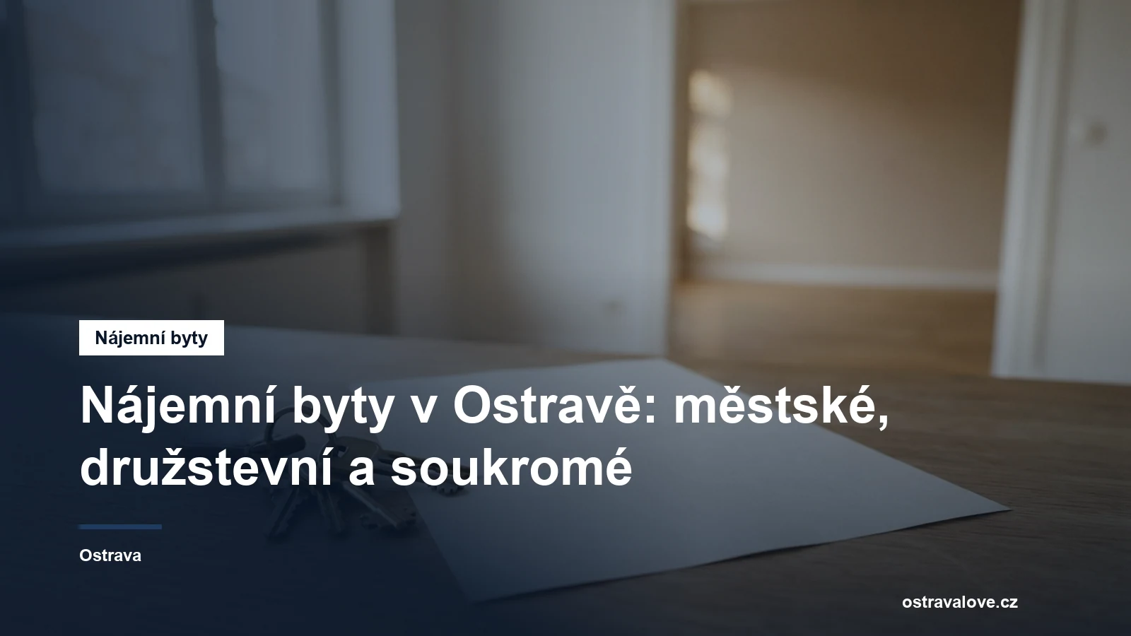 Klíče a nájemní smlouva na stole v bytě