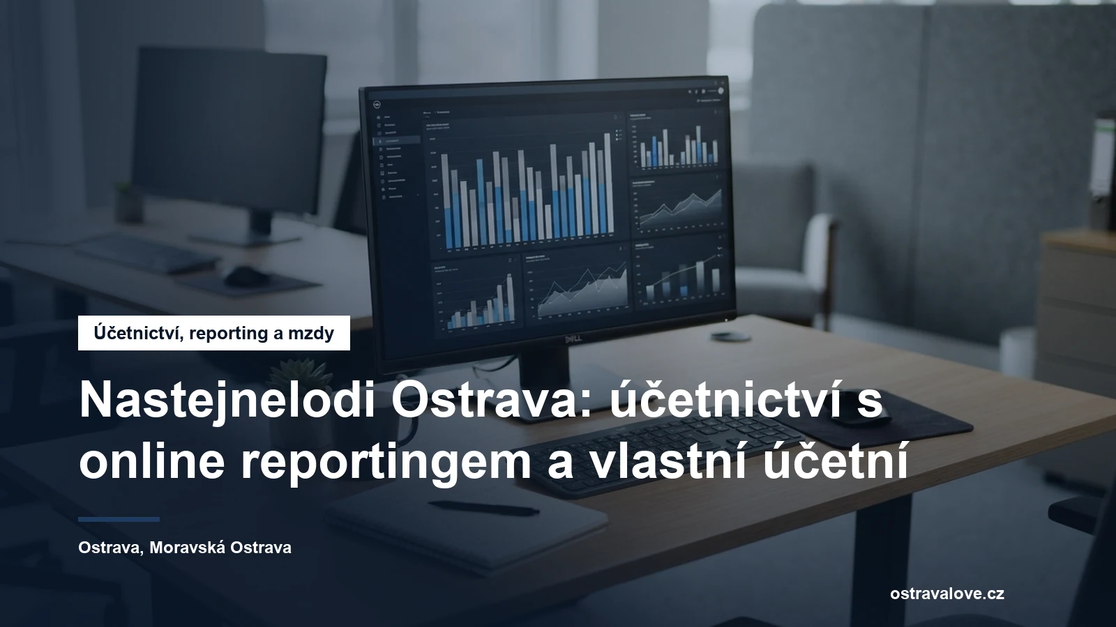 Monitor s přehledovým panelem účetnictví na stole kanceláře