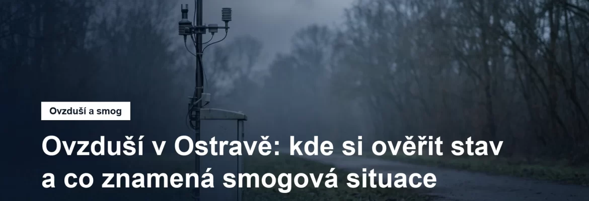 Měřicí stanice kvality ovzduší se senzory na stožáru