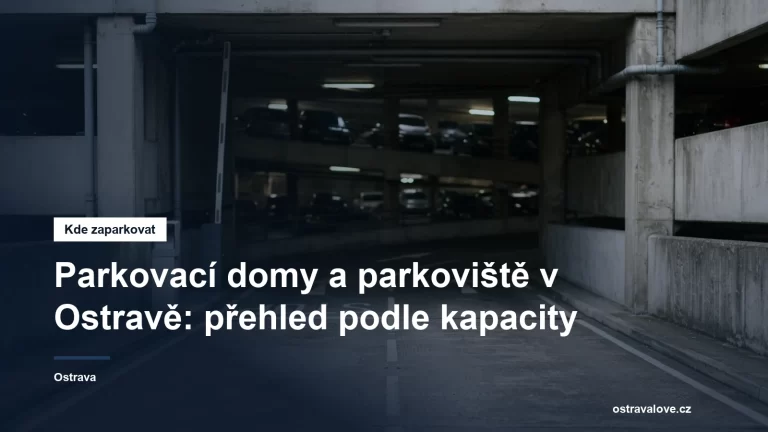 Vjezd do patrového parkovacího domu se závorou a značením pater