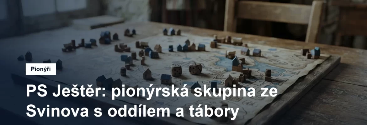 Desková hra rozložená na dřevěném stole v klubovně