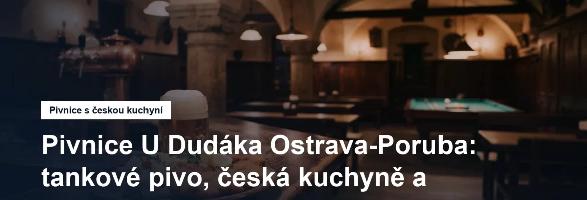 Šenk tradiční pivnice s tankovým pivem a talířem české klasiky