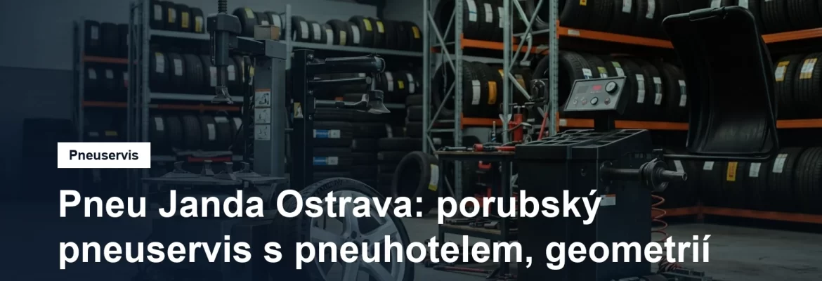 Pneuservisní dílna v Ostravě, přezouvačka s vyvažovačkou a hliníkové kolo opřené o stroj