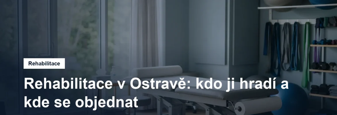 Rehabilitační lehátko a cvičební pomůcky u okna