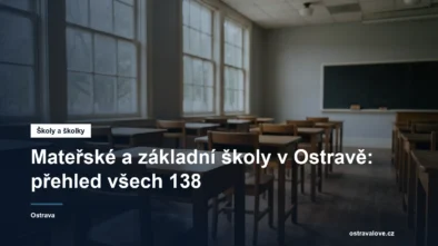 Prázdná školní třída s lavicemi u okna