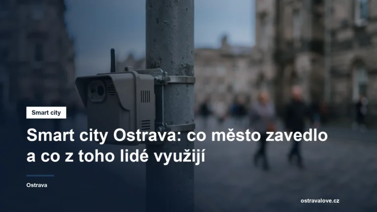 Senzor a datové vedení na sloupu ve městě