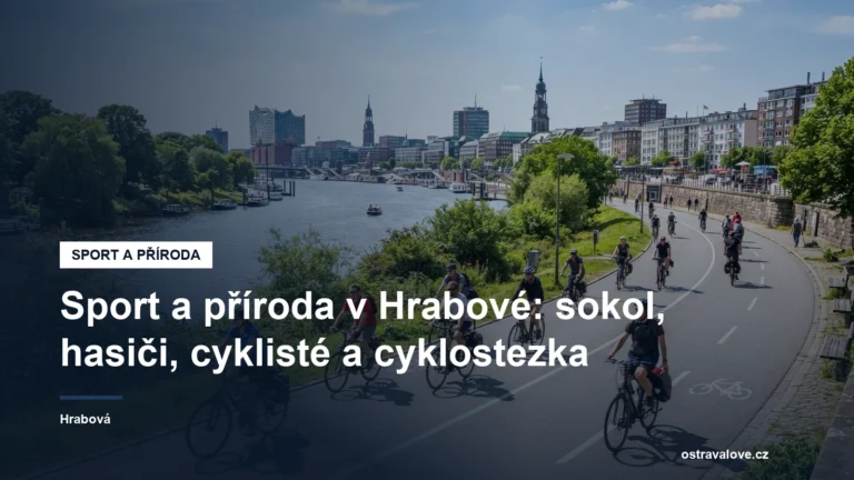 Cyklostezka v zeleni podél řeky Ostravice u Hrabové