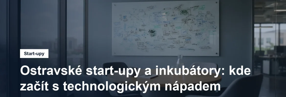 Zasedací místnost inovačního centra s tabulí
