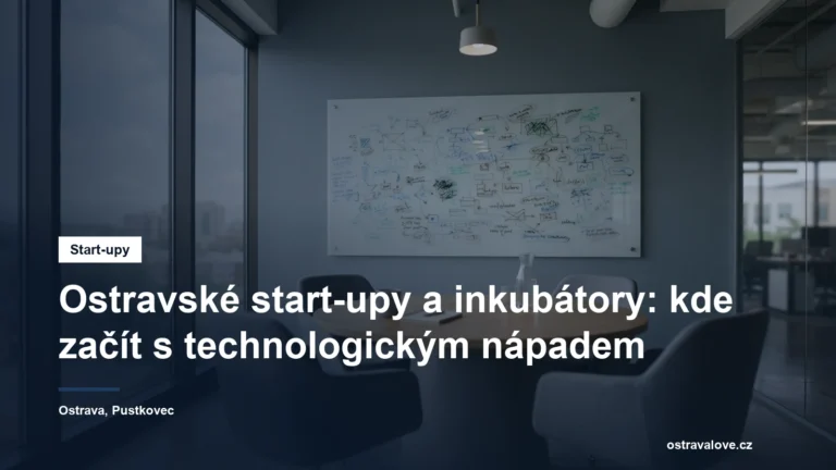 Zasedací místnost inovačního centra s tabulí