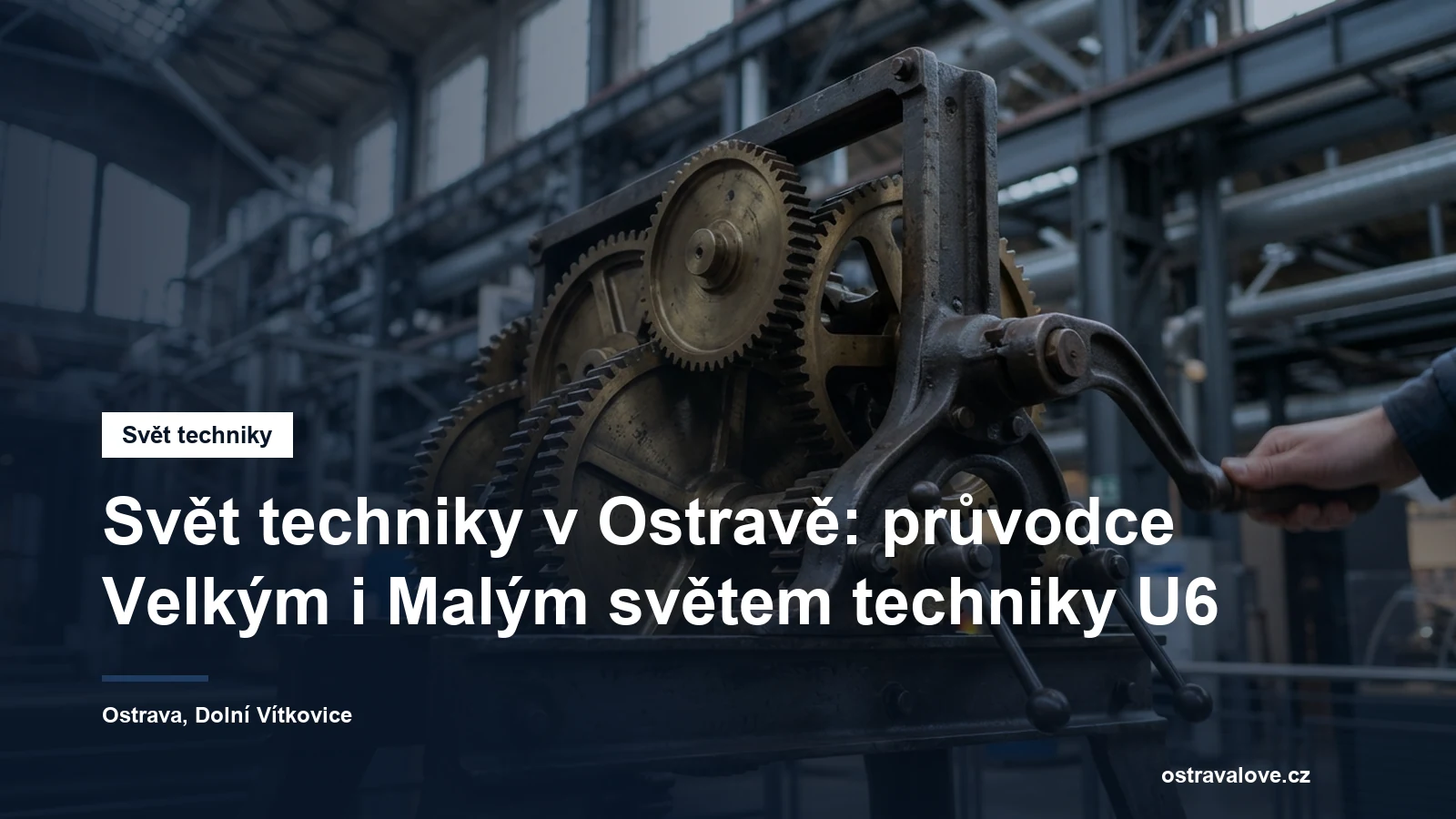 Interaktivní expozice s ozubenými koly a pákami v technickém muzeu