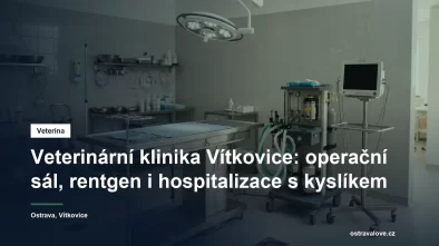 Veterinární operační sál s anesteziologickým přístrojem a monitorem funkcí