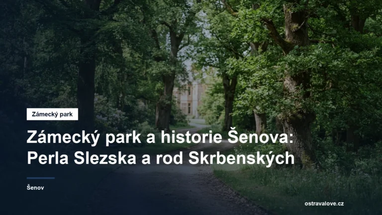 Zámecký park se vzrostlými stromy a cestou