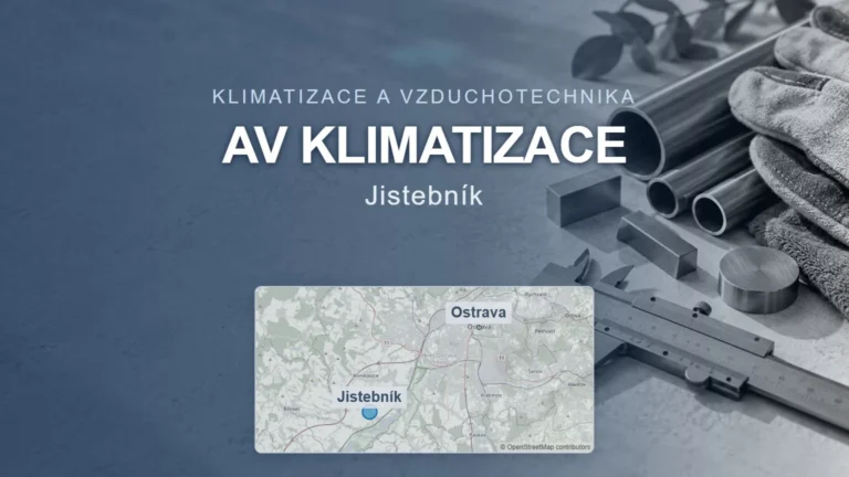 AV klimatizace, Jistebník – obecný tematický motiv a orientační mapa obce u Ostravy