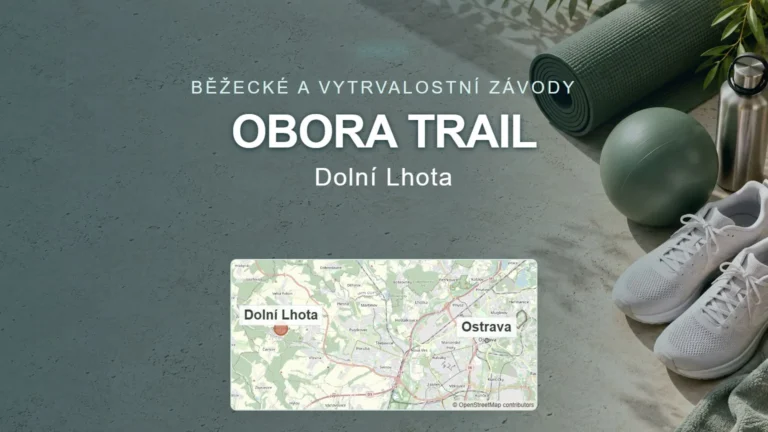 Obora Trail, Dolní Lhota – běžecké a vytrvalostní závody, tematický náhled s orientační mapou obce u Ostravy