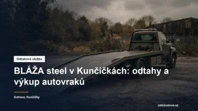 Odtahový vůz se sklopenou plošinou na asfaltové ploše