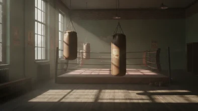 Boxerský ring v tělocvičně