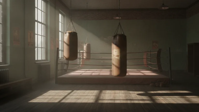 Boxerský ring v tělocvičně