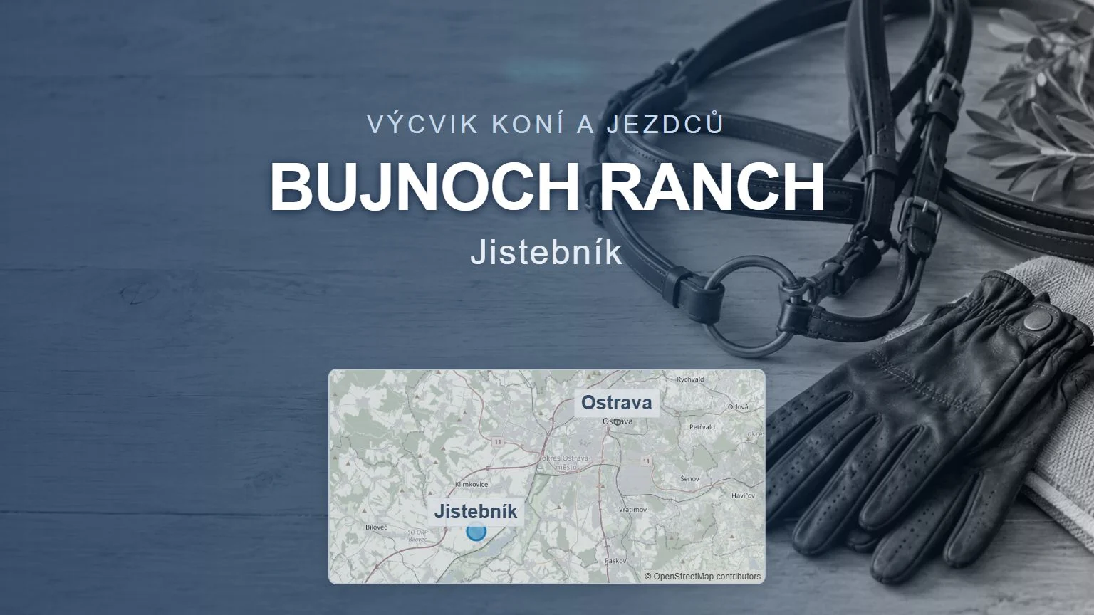 Bujnoch Ranch, Jistebník – obecný tematický motiv a orientační mapa obce u Ostravy