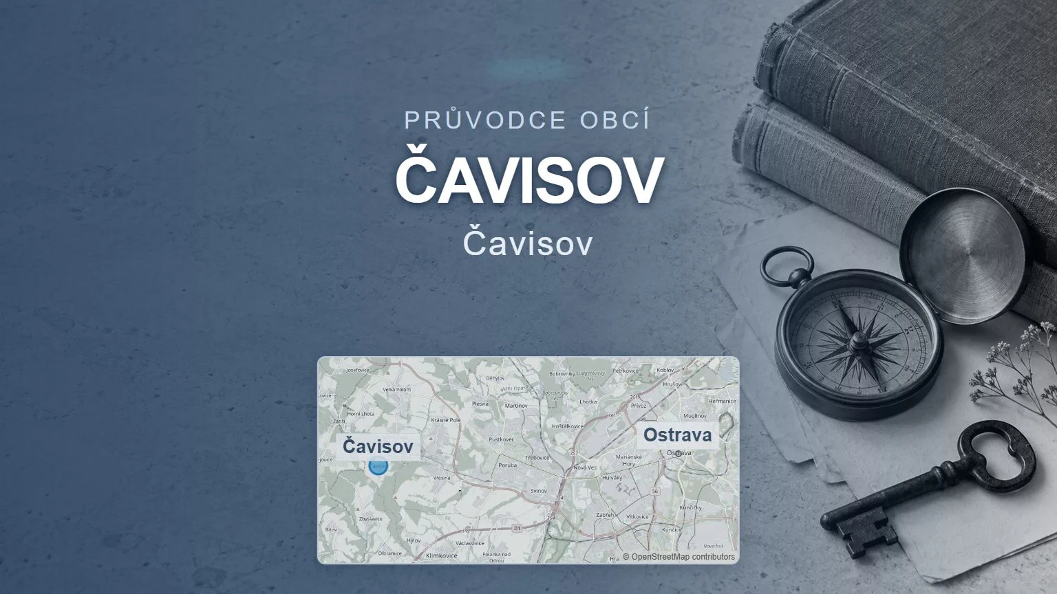 Čavisov, Čavisov – obecný tematický motiv a orientační mapa obce u Ostravy