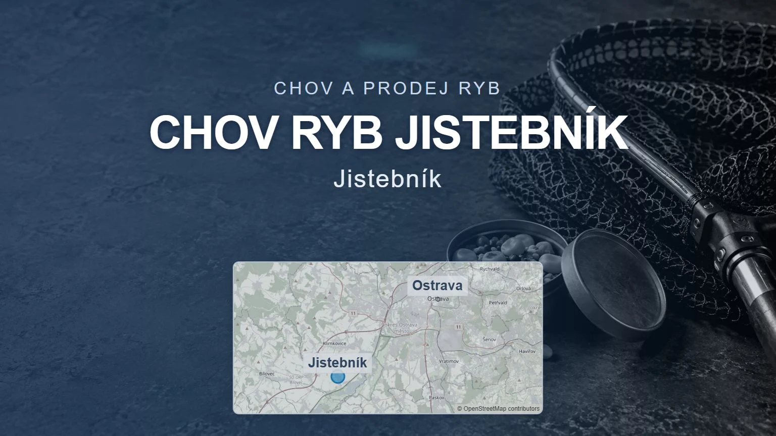 Chov ryb Jistebník, Jistebník – obecný tematický motiv a orientační mapa obce u Ostravy