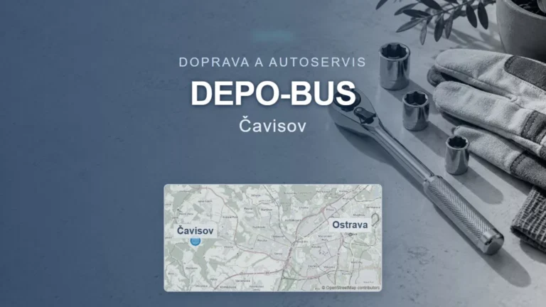 DEPO-BUS, Čavisov – obecný tematický motiv a orientační mapa obce u Ostravy