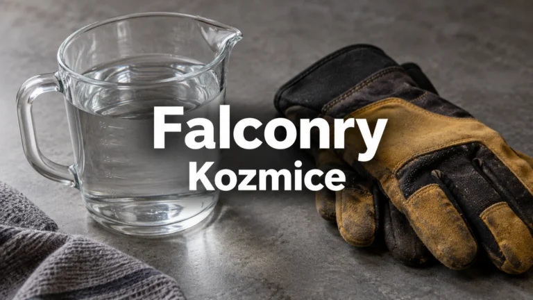 Odměrná nádoba s vodou a pracovní rukavice – Falconry, Kozmice