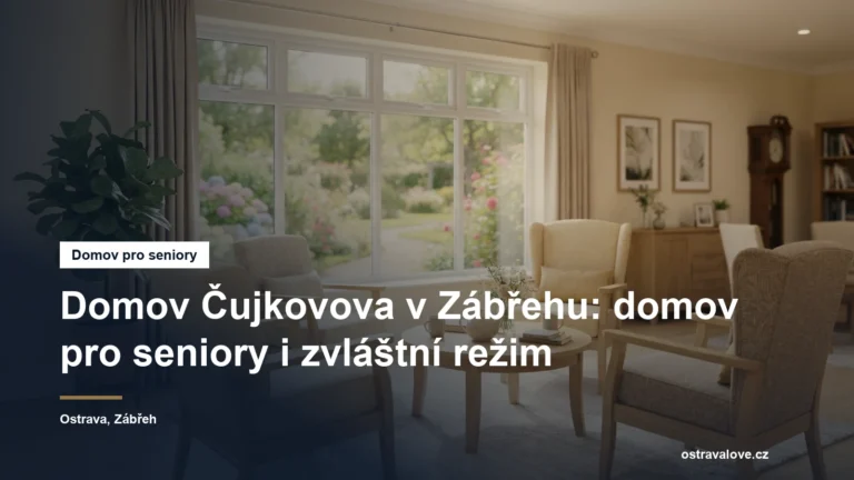 Prosvětlená společenská místnost pobytového zařízení s křesly a oknem do zahrady