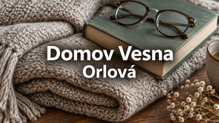 Pletená deka, kniha a brýle – Domov Vesna, Orlová