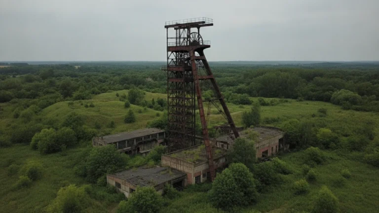 Stará ocelová těžní věž dolu